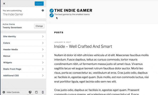 Tilpass siden i WordPress