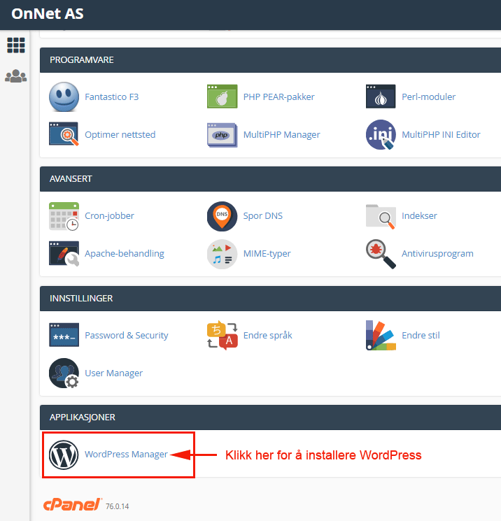 wordpress-installasjon